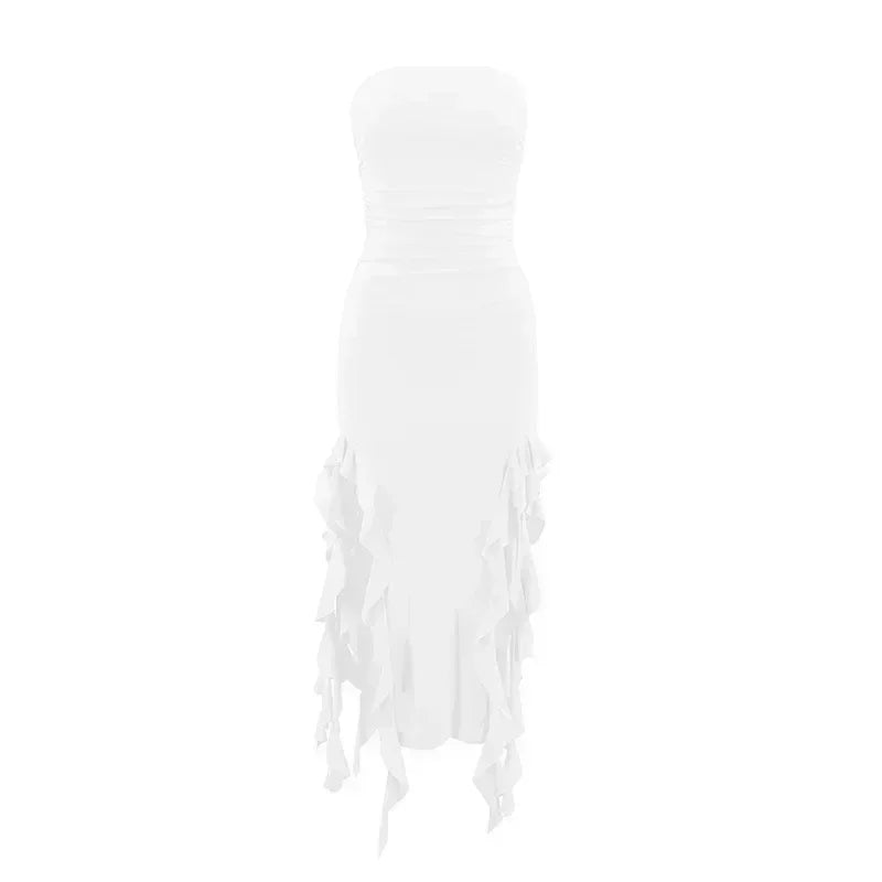 Women's Sleeveless Bodycon Maxi Dress – Off-Shoulder Slit Style