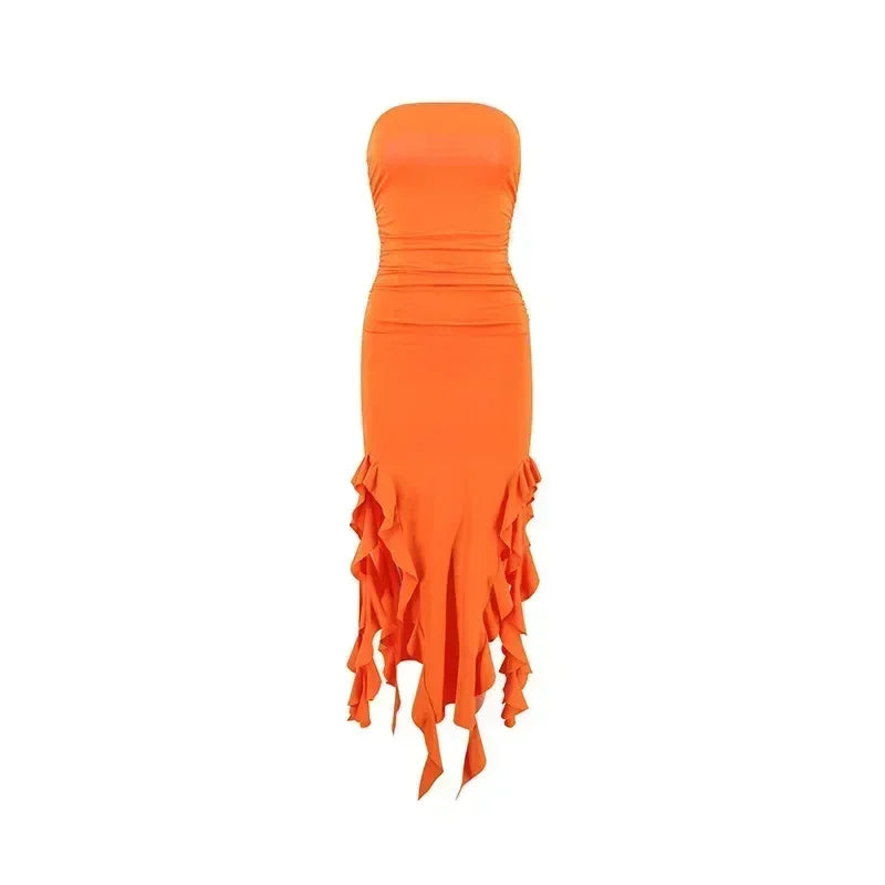 Women's Sleeveless Bodycon Maxi Dress – Off-Shoulder Slit Style