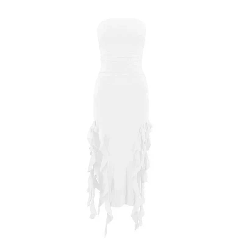 Women's Sleeveless Bodycon Maxi Dress – Off-Shoulder Slit Style