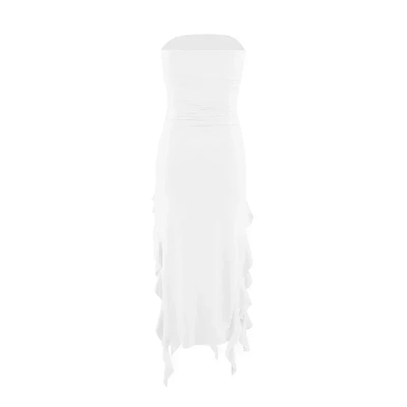 Women's Sleeveless Bodycon Maxi Dress – Off-Shoulder Slit Style