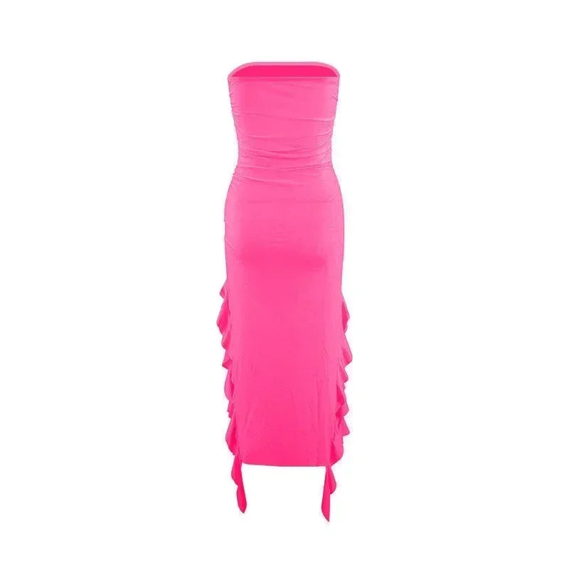 Women's Sleeveless Bodycon Maxi Dress – Off-Shoulder Slit Style
