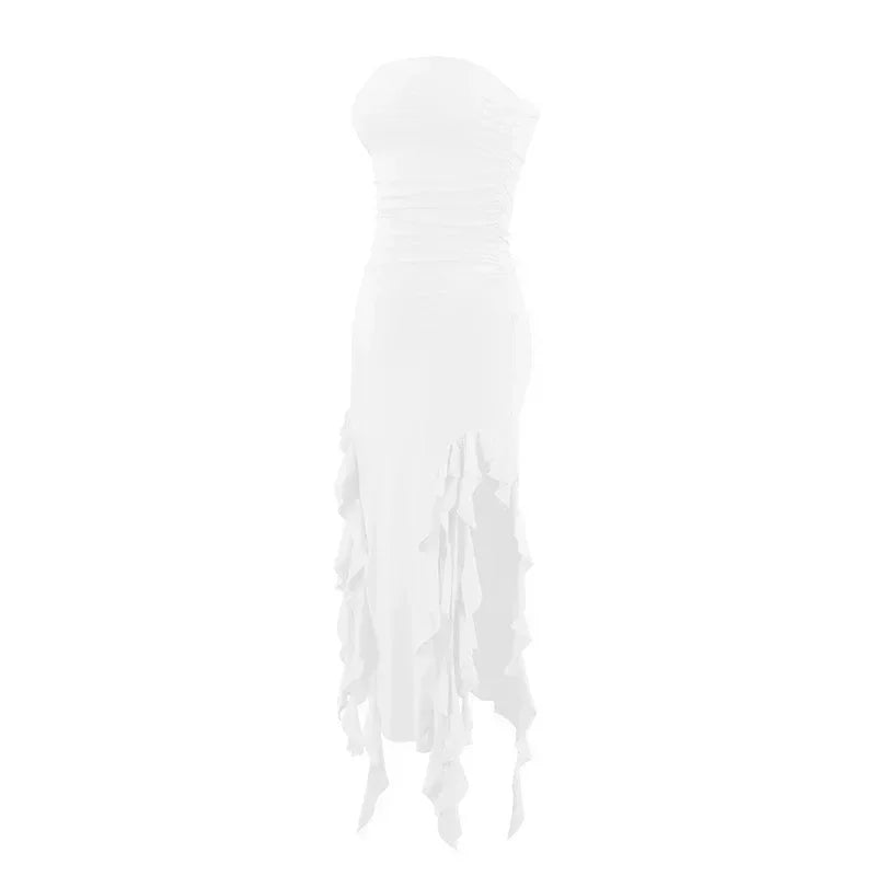 Women's Sleeveless Bodycon Maxi Dress – Off-Shoulder Slit Style