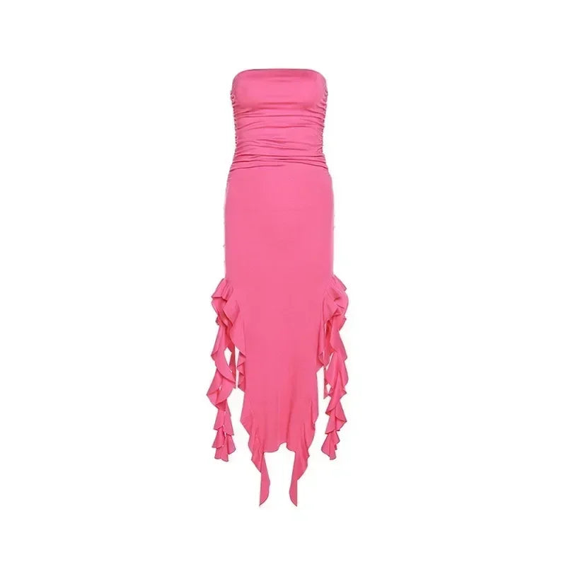 Women's Sleeveless Bodycon Maxi Dress – Off-Shoulder Slit Style