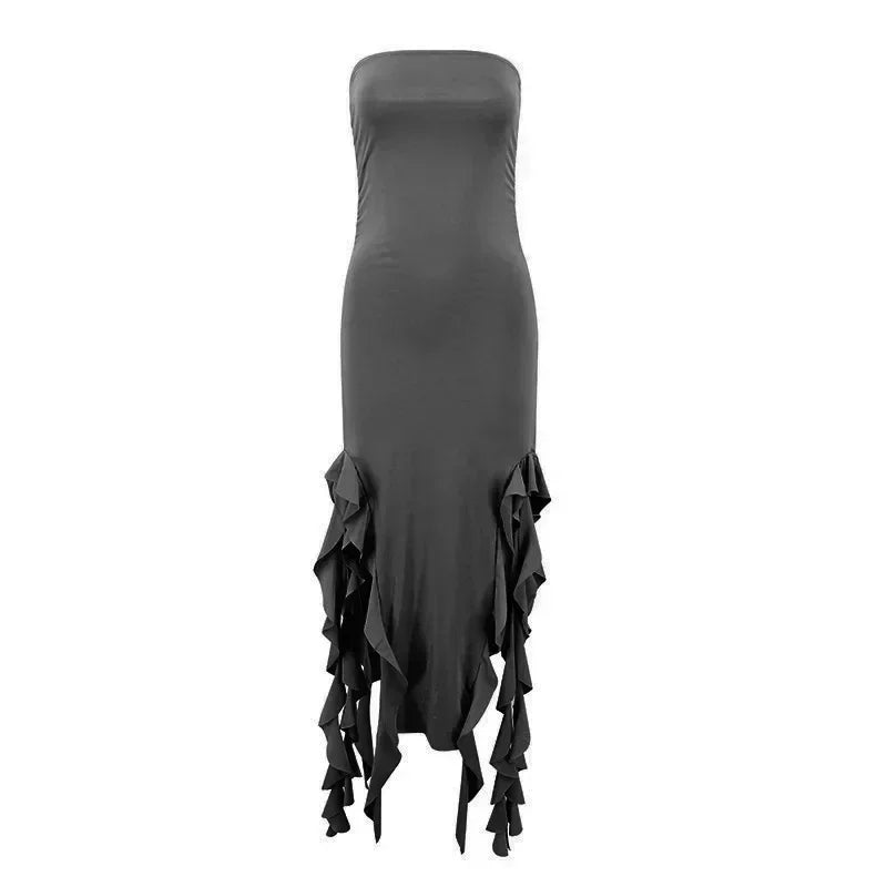 Women's Sleeveless Bodycon Maxi Dress – Off-Shoulder Slit Style