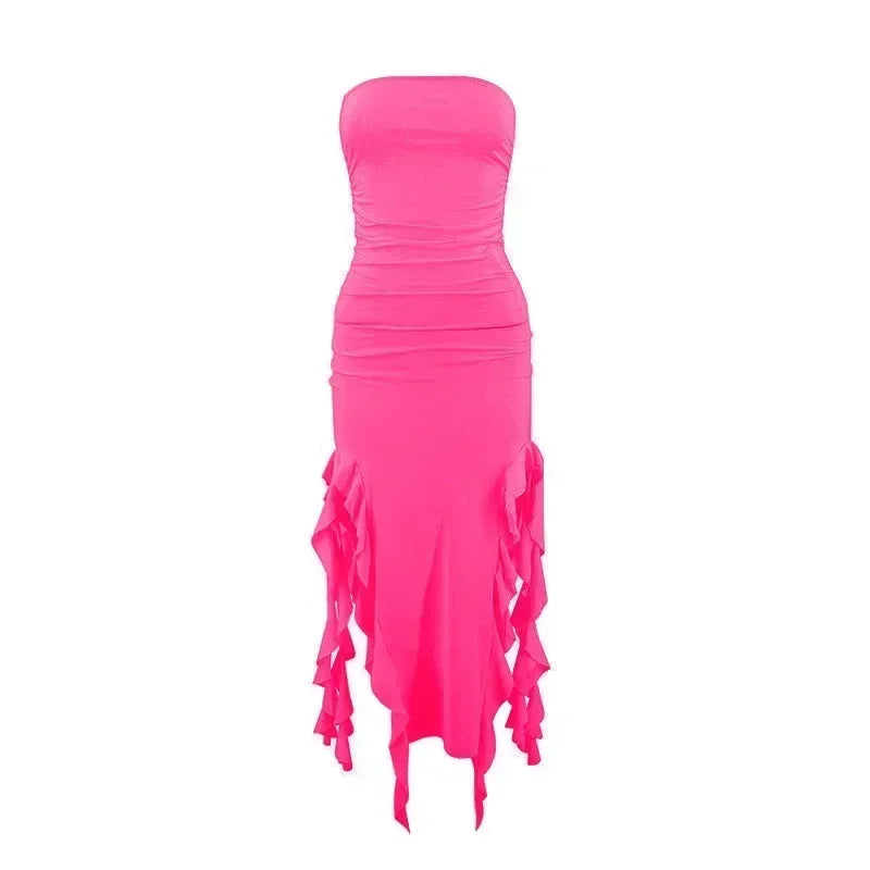 Women's Sleeveless Bodycon Maxi Dress – Off-Shoulder Slit Style